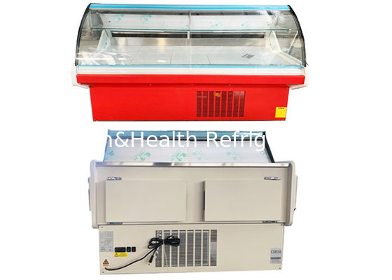 R404a 2M de Deli Display Refrigerator Gebogen Showcase van het Glasvlees