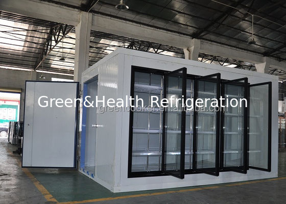 Supermarkt Koeling Koelruimte met glazen deur 8500L Walk In Koeler Blast Freezer