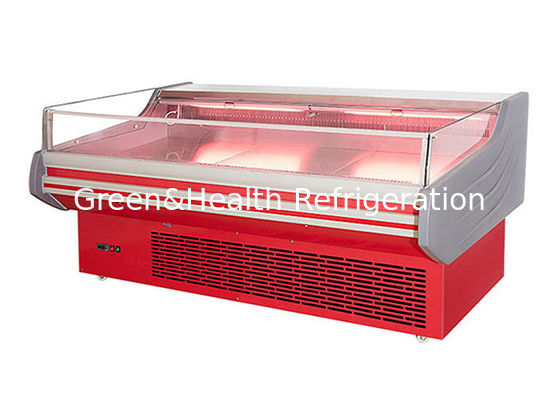 Commerciële open glas vers vlees showcase diepvriezer dynamische koeling