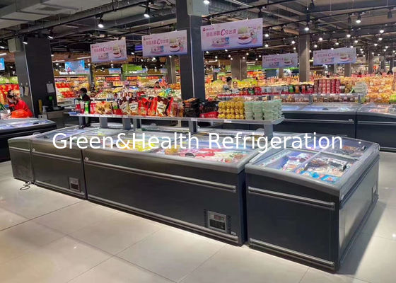 Supermarkt glazen deur kist diepvriezer voedsel display koopwaar koelkast 1040L