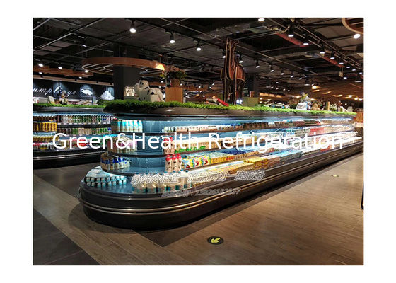 Commerciële multi-deck ronde eiland open vriezer koelkast voor supermarkt