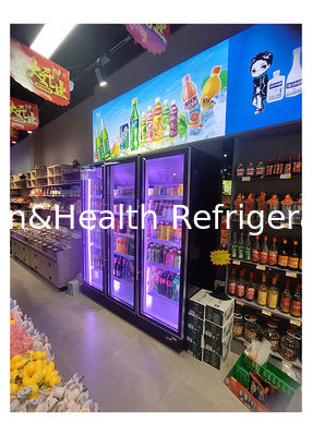 880L supermarkt glazen deur Multideck chiller drank display koelkast