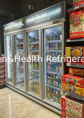 Doppeldeurs verticale glazen koelkasten voor kleine markten