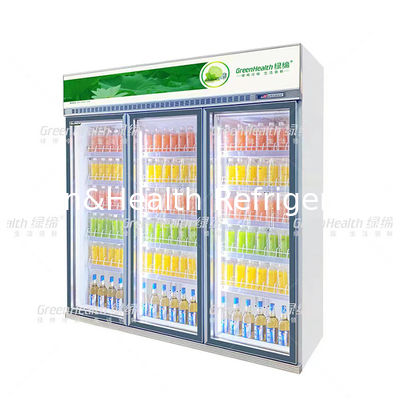 Vertical Stand Glass Door Display Drink Koelkast Met Inverter Motor Voor Supermarkt