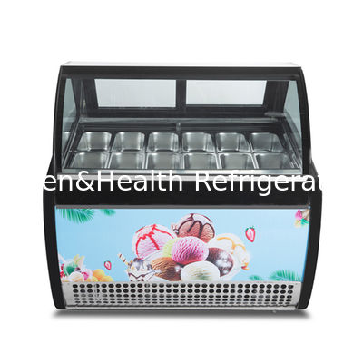 10/12/14/16/18 Pannen Gelato Freezer Blauw Hard IJsscherm Display Freezer