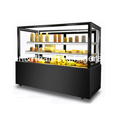 1.5m Zwarte kleur Cake Showcase Bakkerij Display Restaurant Marble Cake Chiller