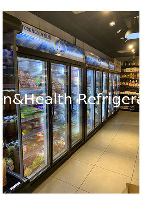 Vertical Glass Commercial Display Freezer Frequency Conversion Energiebesparing