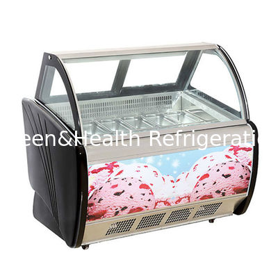 12 Pans Grijs Italiaans Gelato Display Vrieskas Voor IJsshop