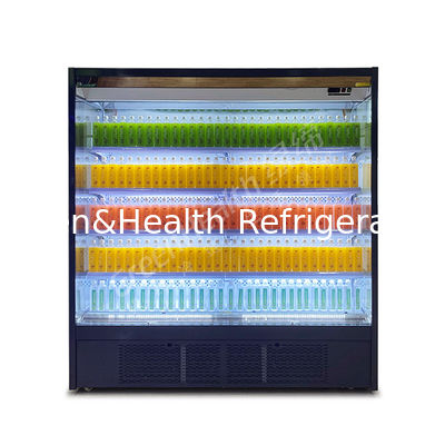 LED-verlichting R22 Multideck Open Chiller Showcase Koeler Met Nachtgordijn 4 Planken