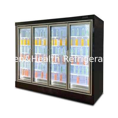 Ventilator koeling automatisch voorjaar achterste glazen deur rechtop vriezer handelsware koelkast