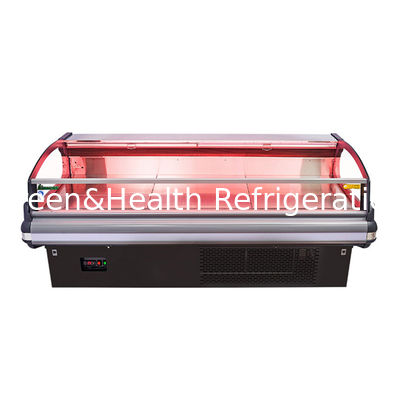 Roestvrij staal externe vlees display vriezer met LED licht ventilator koeling