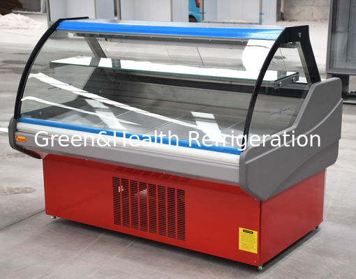 Gekrompen glas Deli Meat Display koelkast Red Meat Service Case