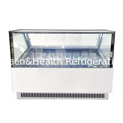 Vriesvrij ontwerp -16-22C Tempered Glass Ice Cream Display Freezer