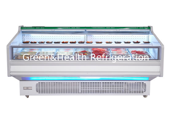 800L roestvrij staal horizontaal open display vriezer voor vleeskoeler commerciële vriezer