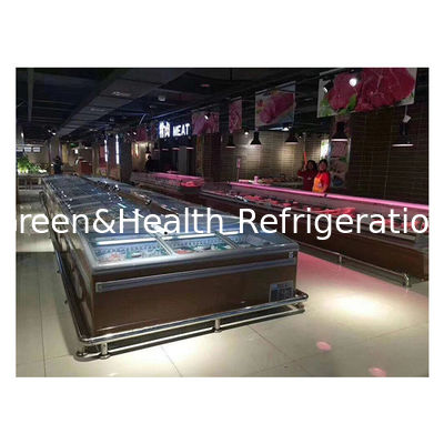 Nieuwste Schuifdeur Laagtemperatuur Bevroren vleesballen Voedselopslag Display Eiland Kasteel Vrieskas