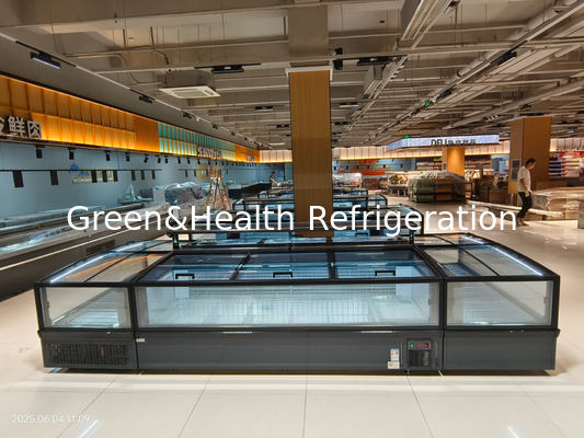 Supermarkt Island Freezer Vriesvrije diepvriezer voor vlees met LED-licht