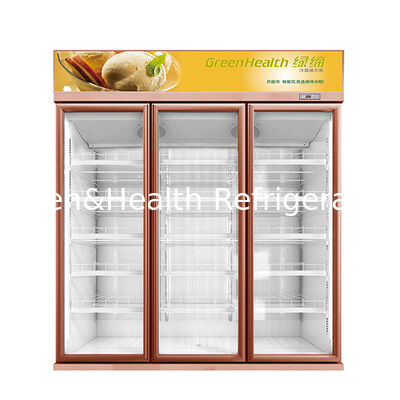 Commerciële drie glazen deuren Economy Beverage Refrigerated Display Freezer