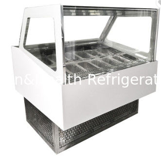 Hard de Diepvriezer/de Ijslolly van de Showcasegelato van Emmerpannen van de Roomijsvertoning de Kleurenstaal