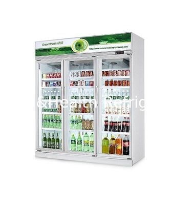GreenHealth LG-1000W 3-deurs commerciële koelkast voor frisdranken, top-mount-eenheid, 0 ̊10°C