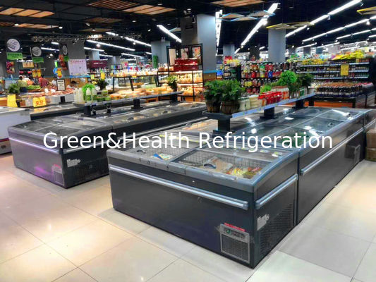 Supermarktvlees & de Vertoningsdiepvriezer van het Visseneiland met Glijdend Deksel